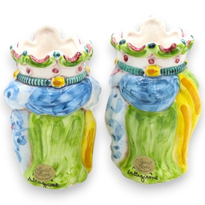 Cabeças mouriscas normandas sicilianas (par) altura 13/14 cm aprox. Cerâmica Caltagirone MD2 - 