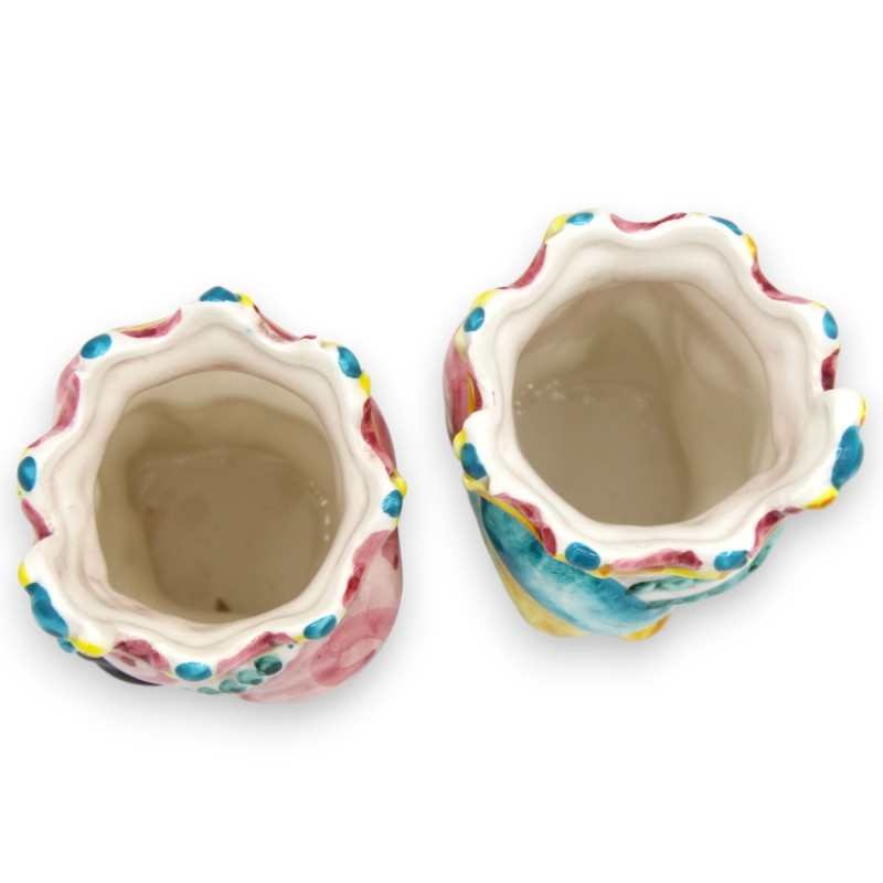 Cabeças mouriscas normandas sicilianas (par) altura 13/14 cm aprox. Cerâmica Caltagirone MD30 - 