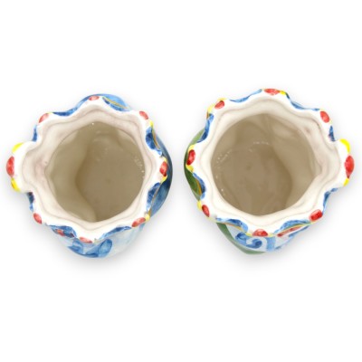 Cabeças mouriscas normandas sicilianas (par) altura 13/14 cm aprox. Cerâmica Caltagirone MD22 - 