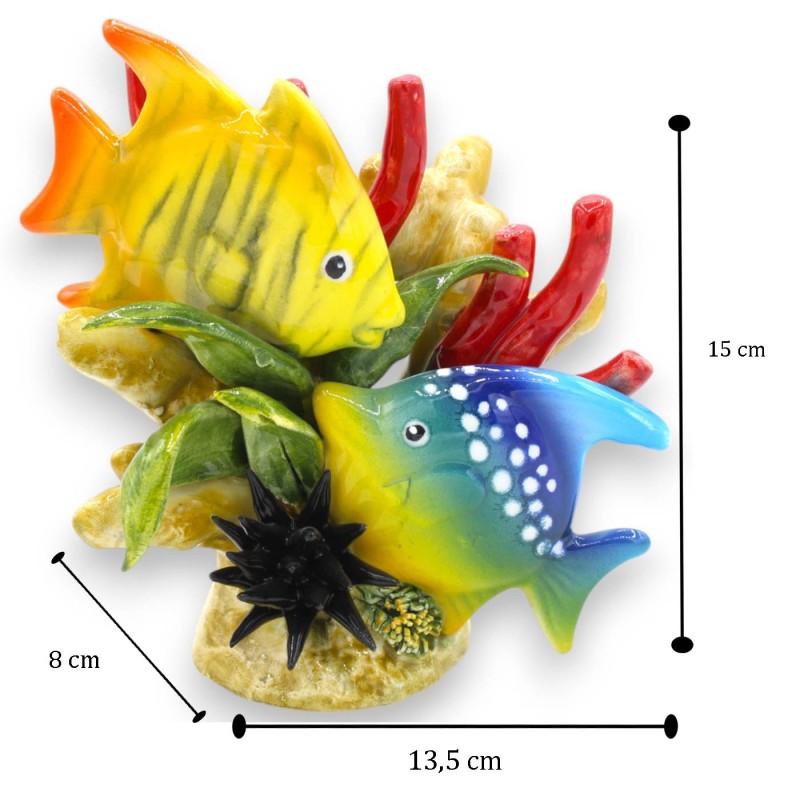 Gałązka koralowa z kompozycją morską z cienkiej ceramiki, wys. ok. 15 x 13 cm (1 szt.) Różne opcje modelu - 