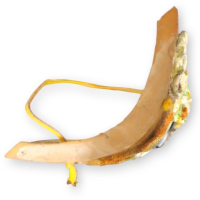 Tegola Gigante 100% Artigianale, h 50 x 20 cm ca. Applicazioni paesaggio portuale e pescatore - 