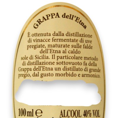 Grappa Etna, 40% vol. - 100 ml - 