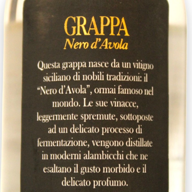 Grappa Nero d'Avola, 40% ABV - 100 ml - 