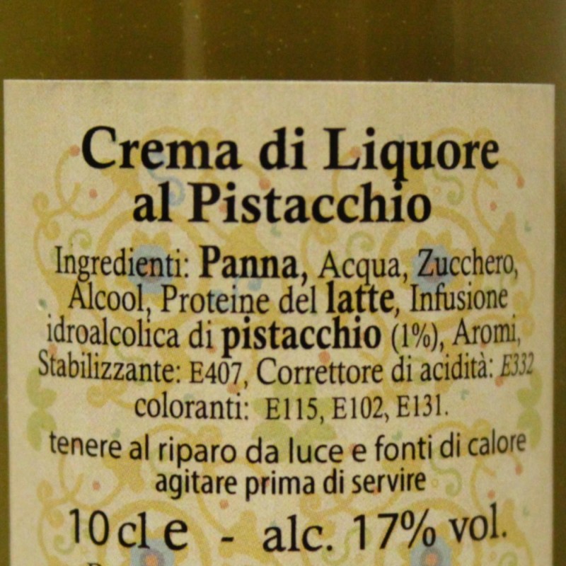 Siciliaanse pistacheroomlikeur, in verschillende formaten (1 stuk) Vol. 17% - 