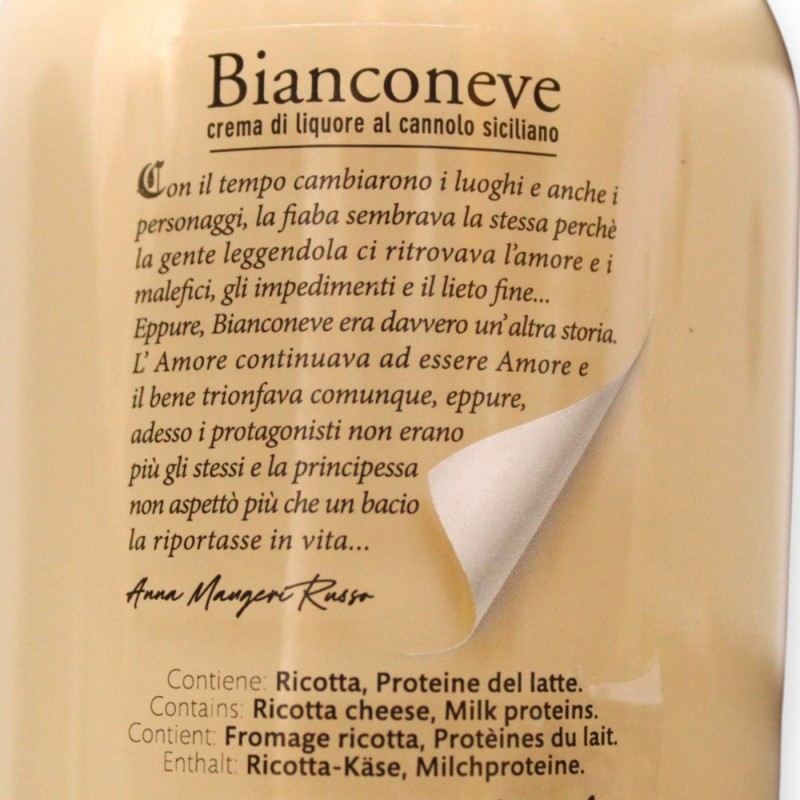 Bianconeve - Sicilian Cannolo Liqueur Cream, with two format options (1 Unit) Vol. 17% - 