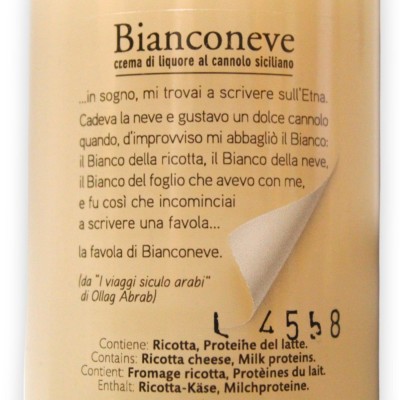 Bianconeve - Crema di liquore al Cannolo Siciliano, con due opzioni formato (1Unità) Vol. 17% - 