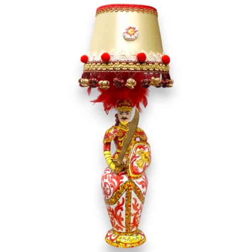 Lume Paladino - ORLANDO - Siciliaans keramiek, h 58 x 20 cm ca. Afneembaar zwaard en 100% handgemaakte lampenkap - 