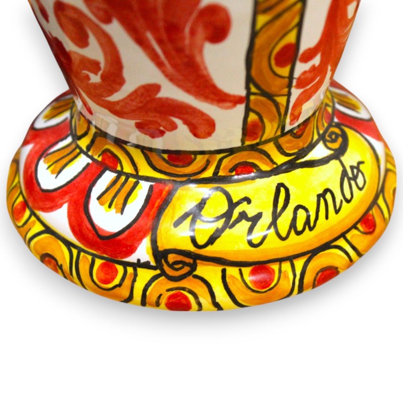 Lume Paladino - ORLANDO - ceramica Siciliana, h 58 x 20 cm ca. Spada Rimovibile e Paralume 100% Artigianale - 