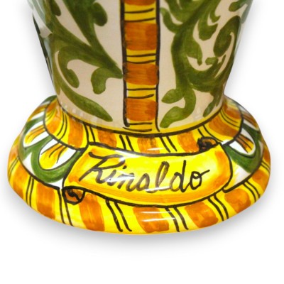 Lume Paladino - RINALDO - Cerámica siciliana, altura aprox. 58 x 20 cm. Espada desmontable y pantalla 100 % artesanal. -