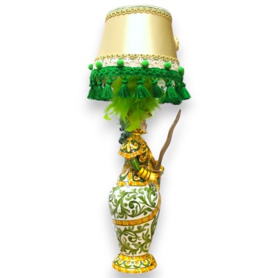 Lume Paladino - RINALDO - ceramica Siciliana, h 58 x 20 cm ca. Spada Rimovibile e Paralume 100% Artigianale - 