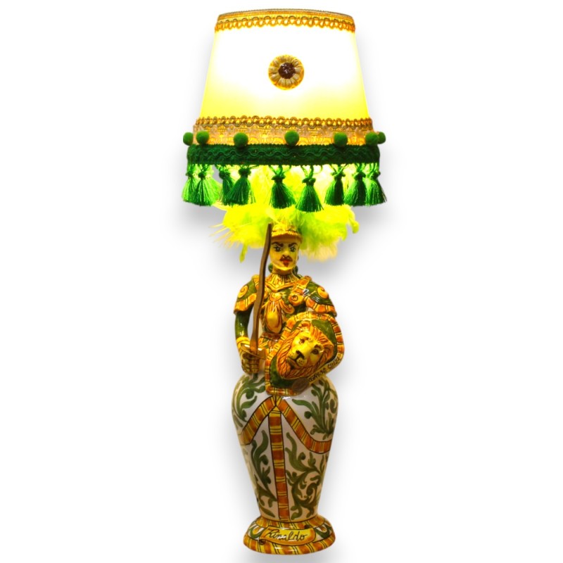 Lume Paladino - RINALDO - ceramica Siciliana, h 58 x 20 cm ca. Spada Rimovibile e Paralume 100% Artigianale - 