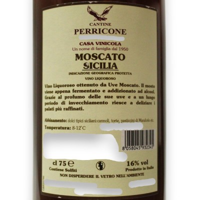 Vin fortifié Moscato de Sicile, 16 % vol. - 750 ml - 