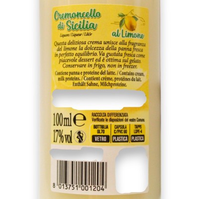 Sicilian Lemon Cremoncello, with two Format Options (1 Unit) Vol. 17% - 