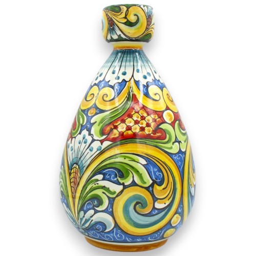 Flaschenvase, Caltagirone-Keramik - H. ca. 30 cm. Barockes mehrfarbiges Dekor MD1 - 