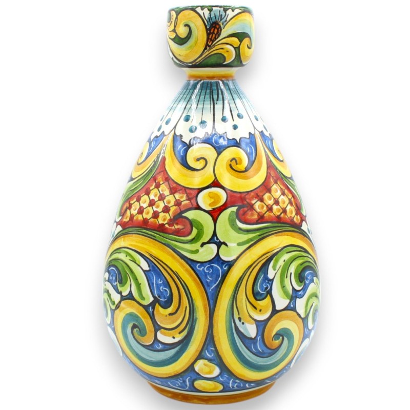 Flaskvas, Caltagirone keramik - h 30 cm ca. Barock flerfärgad dekoration MD1 - 