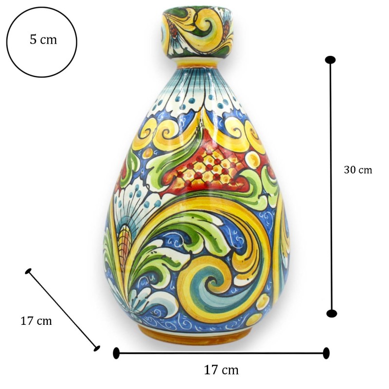 Flesvaas, Caltagirone keramiek - h ca. 30 cm. Barok Veelkleurige decoratie MD1 - 
