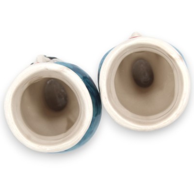 Teste di moro Siciliane (coppia) Con Turbante, h 9 / 10 cm ca. ceramica Caltagirone MD1 - 