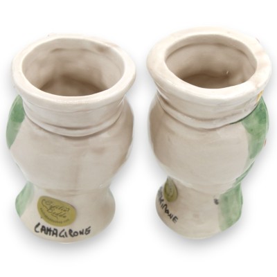 Cabeças mouriscas sicilianas (par) com turbante, altura 9/10 cm aprox. Cerâmica Caltagirone MD2 - 