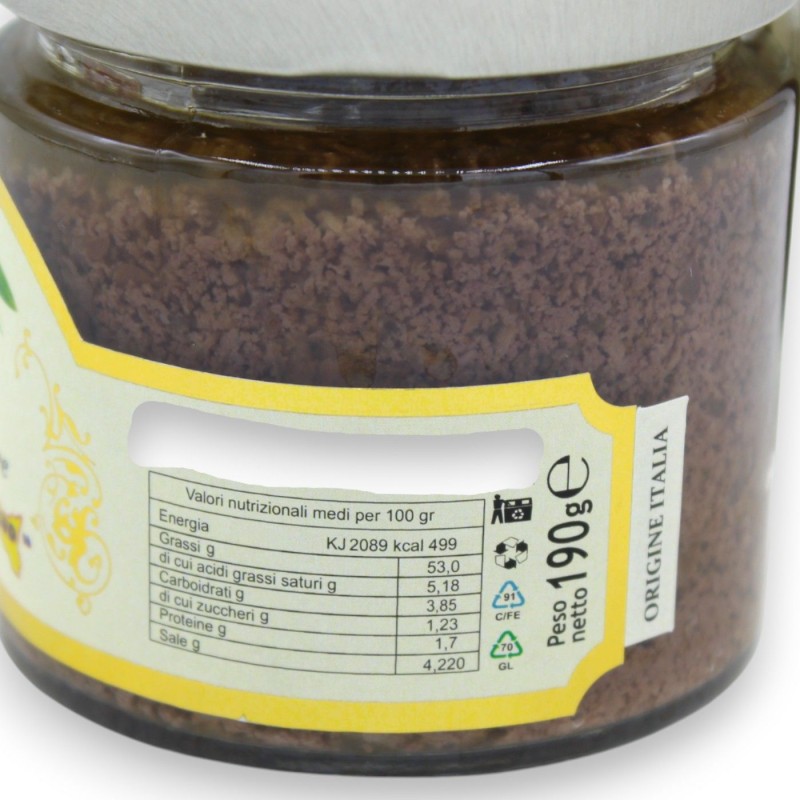 Hantverksmässig siciliansk paté med svarta oliver, 190 g GLUTENFRI - 