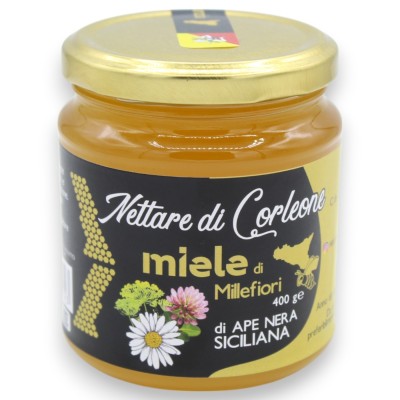 Miel de abeja negra siciliana - 400 g - 100 % artesanal - 