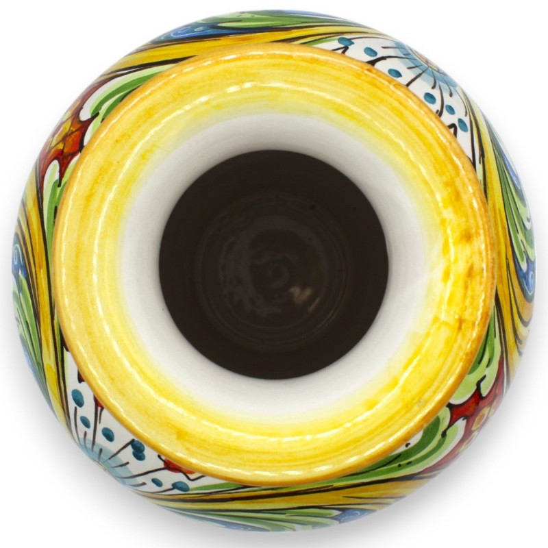 Keramikvase aus Caltagirone, ca. 25 x 18 cm. Vielfach dekoriert und bunt. MD1 - 