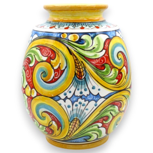 Ceramiczny wazon-miska Caltagirone, ok. 25 x 18 cm. Wielobarwna i zdobiona. MD2 -  2