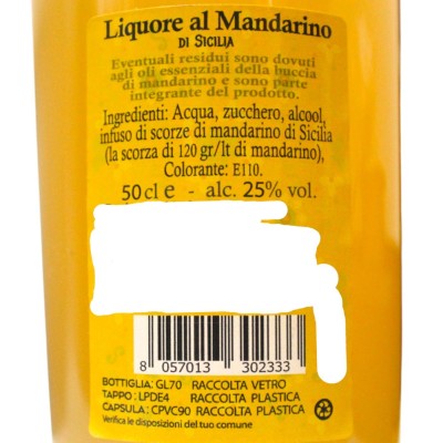 Sicilian Mandarin Artisan Liqueur, 25% Vol. - 500 ml - 