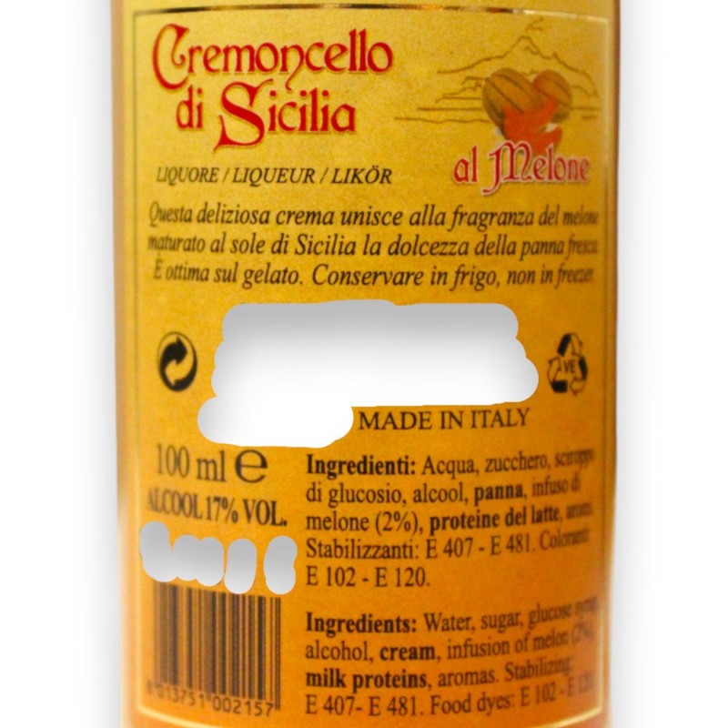 Sicilian Melon Cremoncello, Artisan Liqueur, 17% Vol - 100 ml - 