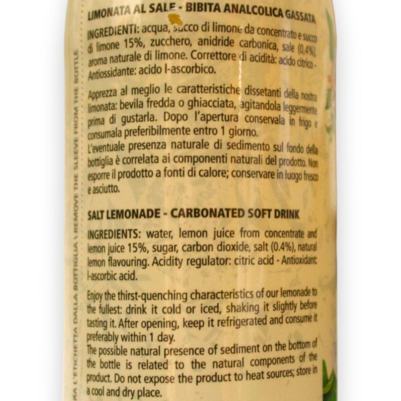 Limonada Fior di Sale, uma antiga receita siciliana com adição de sal marinho - 250 ml - 