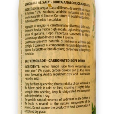 Fior di Sale limonade, een eeuwenoud Siciliaans recept met toegevoegd zeezout - 250 ml - 