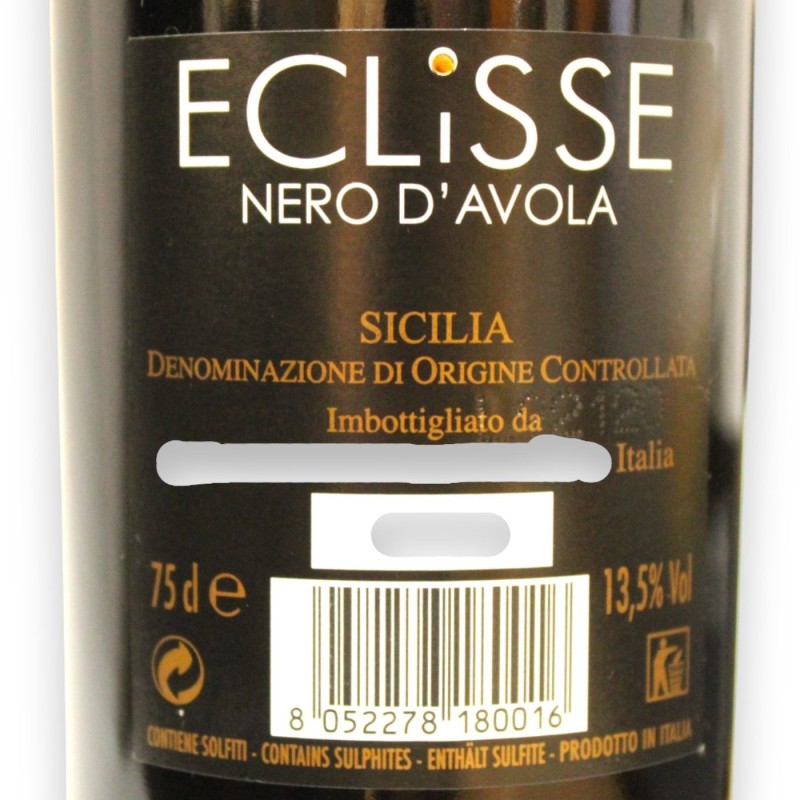 Vinho Nero D'Avola Sicilia DOC Vol.13,5% - 750 ml - 