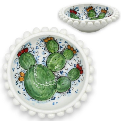 Caltagirone Keramisk Skål med Kotte, Ø 16 x 6 cm (1 st) olika dekorationsalternativ - 