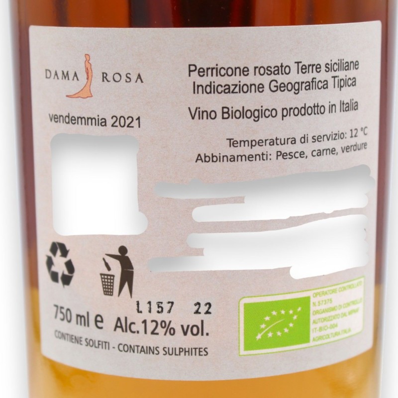 Vino Siciliano Rosato Dama Rosa - Vol.12%  750 ml - 