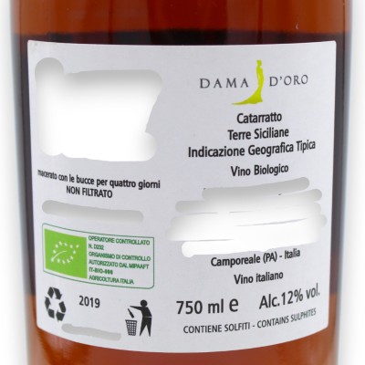 Sicilian White Wine Dama d'Oro, Vol. 12% - 750 ml - 