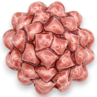 Pinha siciliana de Caltagirone, aprox. 12 cm de altura (1 unidade) Rosa antigo, caule com decoração aleatória - 
