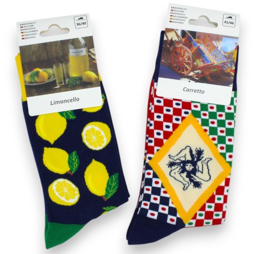 Chaussettes unisexes, 85 % coton, 12 % fibre polyamide, 3 % élasthanne, différentes décorations et tailles (1 unité) - 