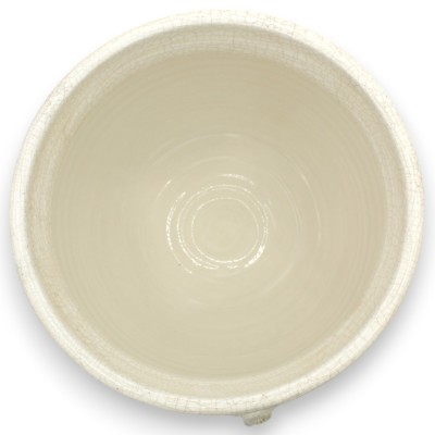 Cachepot Plant Pot with Rope, Made of High-Quality Ceramic, Approx. Ø 30 x H 27 cm. Antique White - 