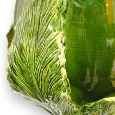Lámpara Pumo de cerámica fina, aprox. 70 x 45 cm. Verde con efecto antiguo. - 