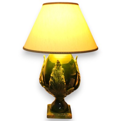 Lampa Pumo z delikatnej ceramiki, ok. 70 x 45 cm. Kolor zielony z efektem antycznym. - 