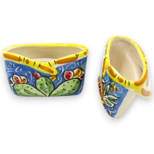 Visitenkartenhalter, Caltagirone-Keramik, L 10 x H 6 cm ca. (1 Stück) Mit zufälligen Farb- und Dekorationsoptionen -  2