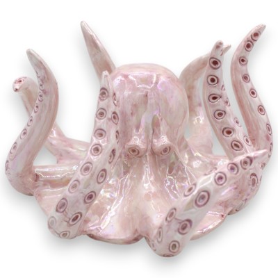 Caltagirone Keramiek Octopus aanrechtblad, L 20 x 20 cm ca. (1 stuk) Parelmoer emaille, diverse kleurmogelijkheden - 
