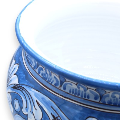 Cachepot Plantenpot, Caltagirone keramiek, in diverse maten (1 stuk) Antiekblauw, Barok decor - 