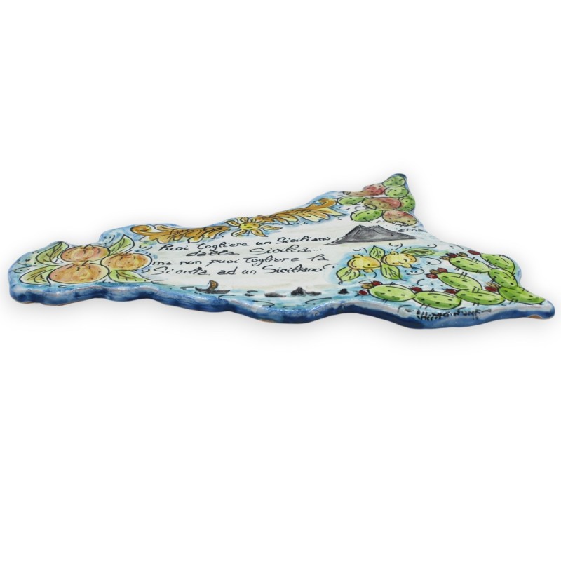 Sicilië, Caltagirone keramiek, met mannelijke of vrouwelijke spreuk, in verschillende maten (1 stuk) versierd met Sicili