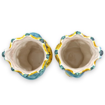 Cabezas moriscas normandas sicilianas (par) de aprox. 18 cm de altura, cerámica de Caltagirone MD12 - 