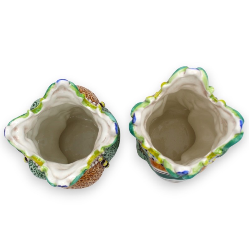 Cabeças mouriscas dos Emirados Sicilianos (par) aprox. 18 cm de altura, cerâmica Caltagirone MD5 - 