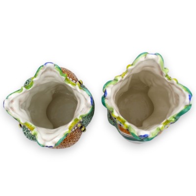 Cabeças mouriscas dos Emirados Sicilianos (par) aprox. 18 cm de altura, cerâmica Caltagirone MD5 - 