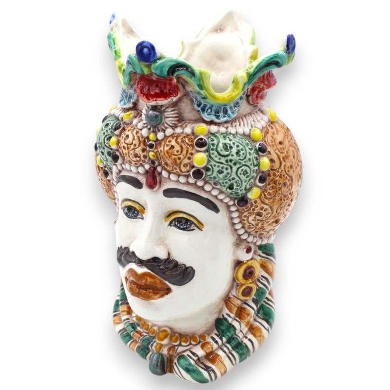 Cabeças mouriscas dos Emirados Sicilianos (par) aprox. 18 cm de altura, cerâmica Caltagirone MD5 - 