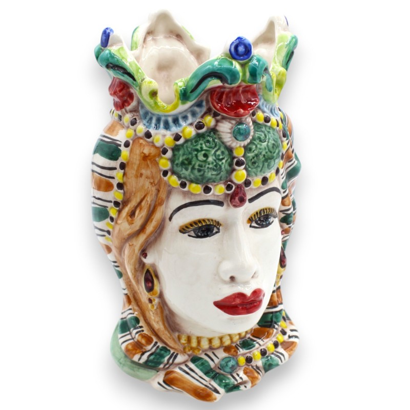 Teste di moro Siciliane Emiri (coppia) h 18 cm ca. ceramica Caltagirone MD5 - 
