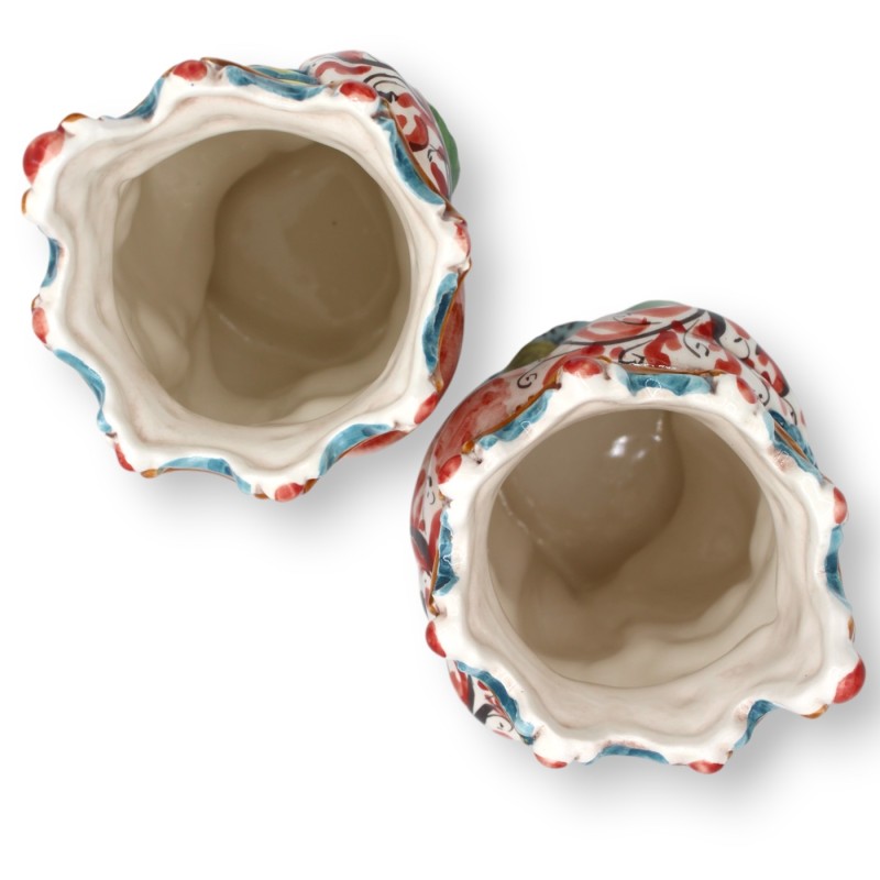 Głowy mauretańskie normandzkie sycylijskie (para) wys. ok. 18 cm, ceramika Caltagirone MD2 - 