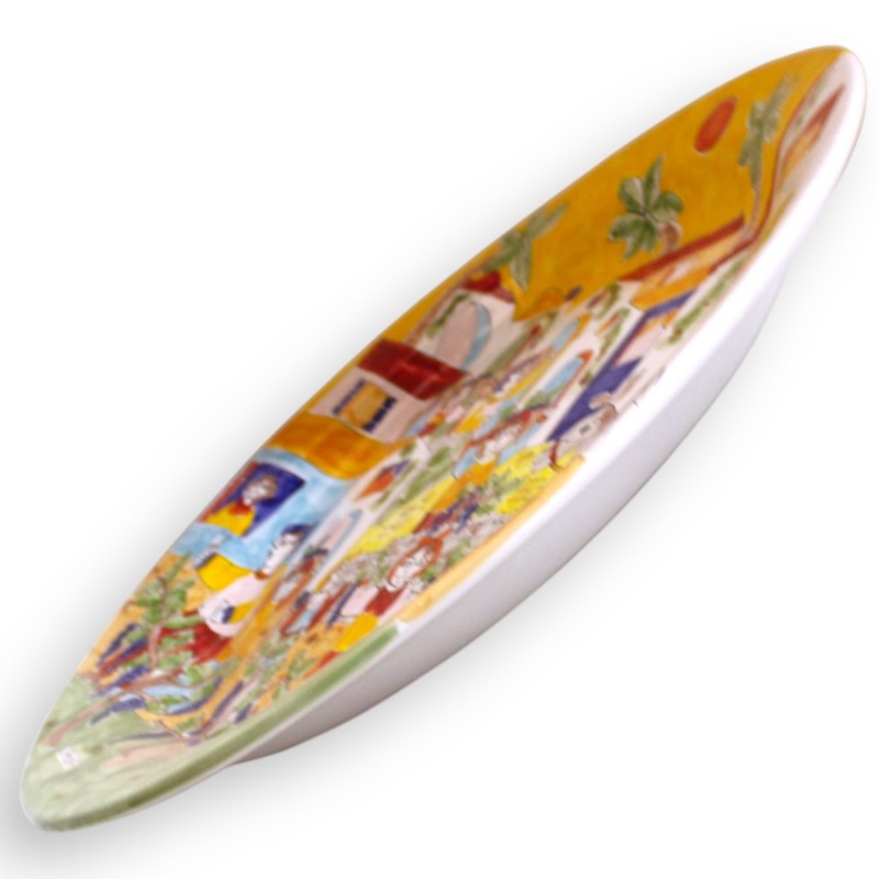 Ornamental rimmed plate, fine Sicilian ceramic, Ø 63 cm approx., Harvest Scene decoration - 
